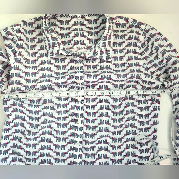 Crown & Ivy Elephant Print Button-Up Shirt - Picture 7 of 9